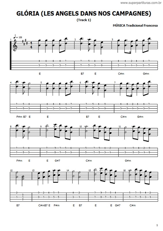 Partitura da música Glória v.8