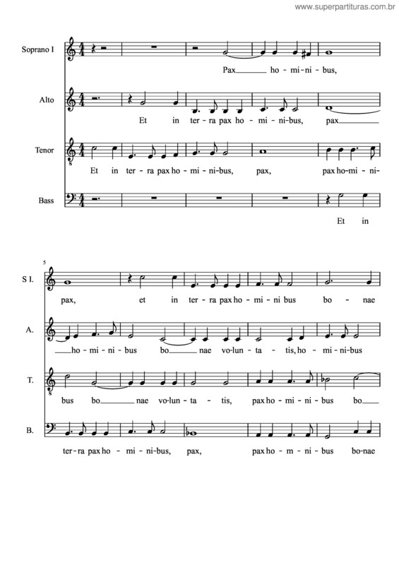 Partitura da música Gloria v.80