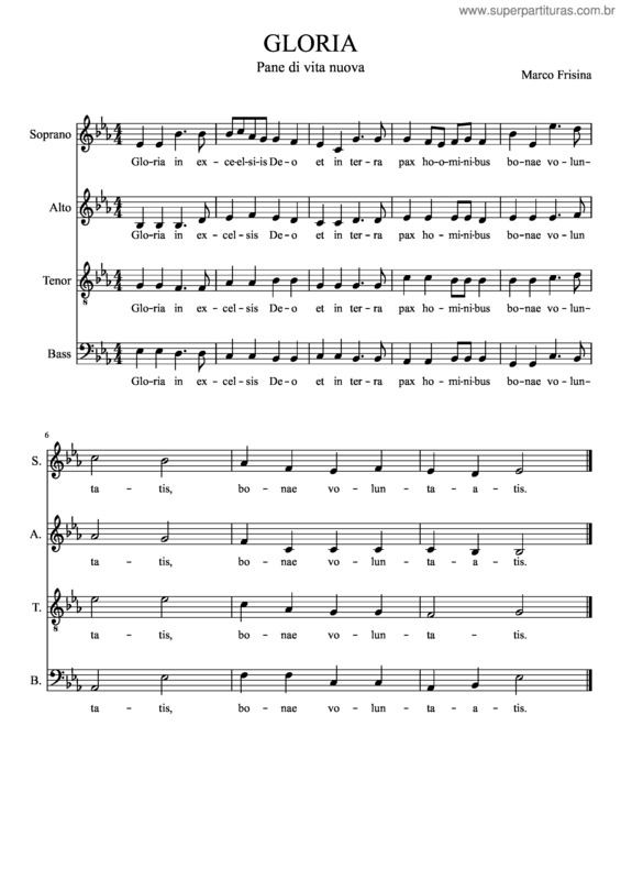 Partitura da música Gloria v.94