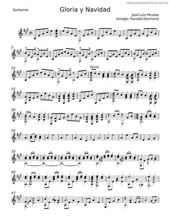 Partitura da música Gloria Y Navidad – José Luis Perales