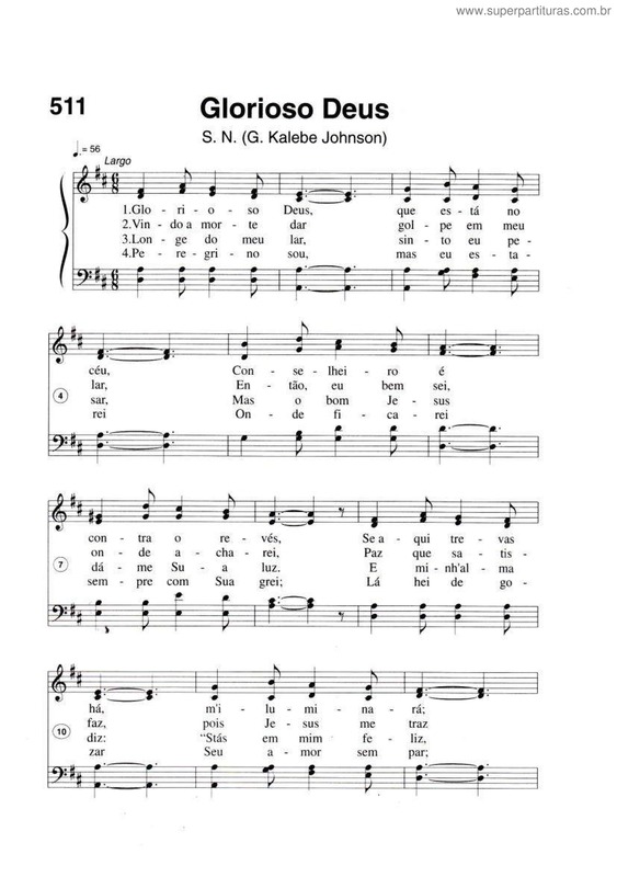 Partitura da música Glorioso Deus