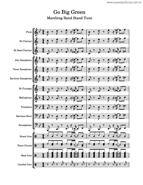 Partitura da música Go Big Green