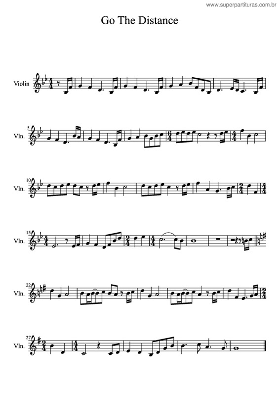 Partitura da música Go The Distance v.4