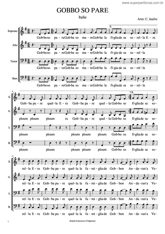 Partitura da música Gobbo So Pare v.2