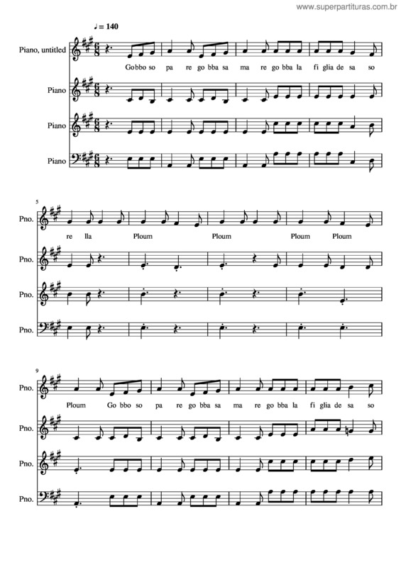 Partitura da música Gobbo So Pare v.3
