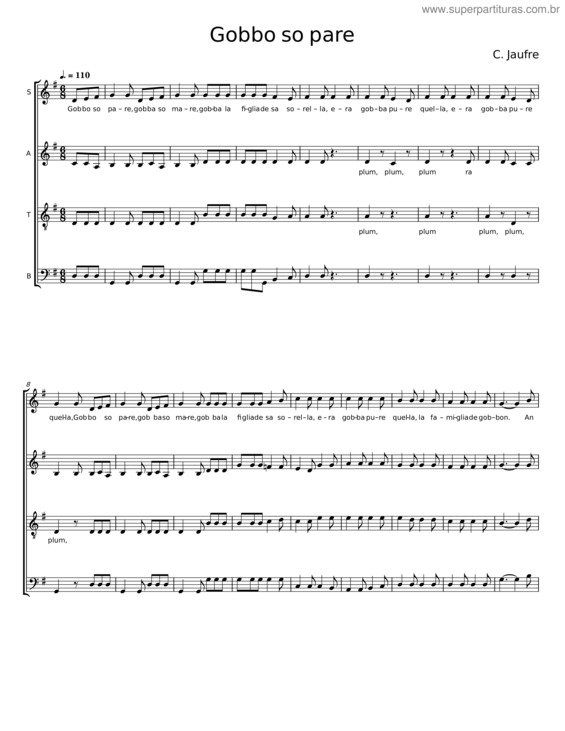 Partitura da música Gobbo So Pare v.4