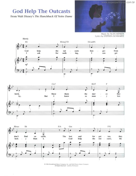 Partitura da música God Help The  Outcasts