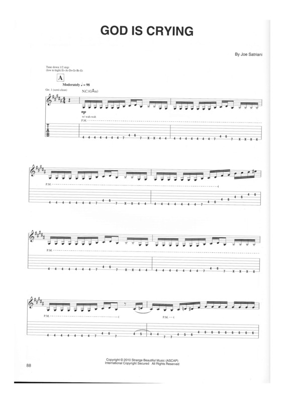 Partitura da música God Is Crying