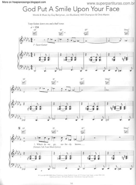 Partitura da música God Put A Smile Upon Your Face v.3