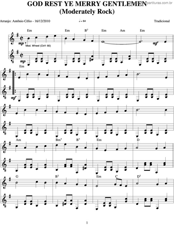 Partitura da música God Rest Ye Merry Gentlemen v.2