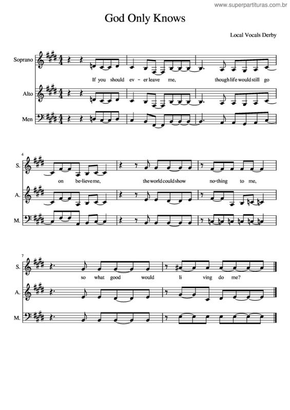 Partitura da música God_Only_Knows