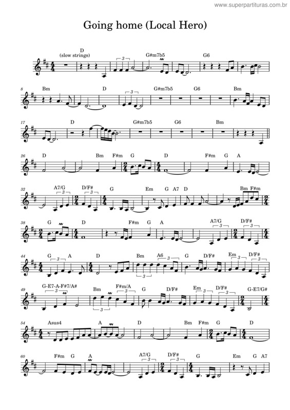 Partitura da música Going Home: Theme Of The Local Hero – Mark Knopfler Going Home  Local Hero  1