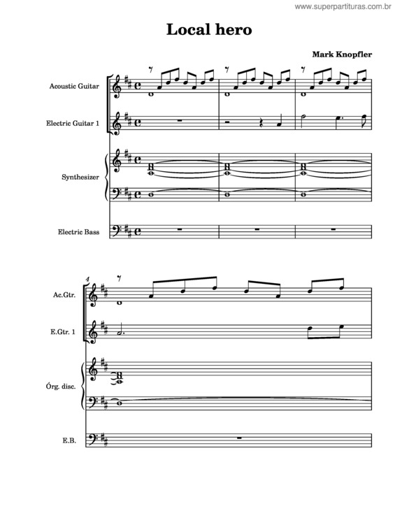 Partitura da música Going Home: Theme Of The Local Hero – Mark Knopfler Local Hero