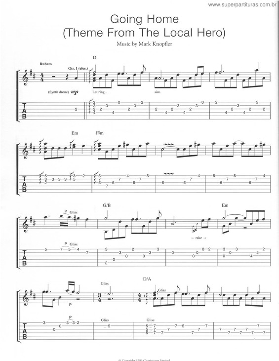 Partitura da música Going Home v.2