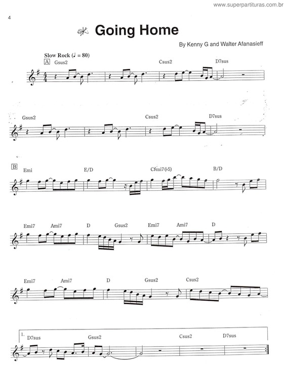 Partitura da música Going Home v.4