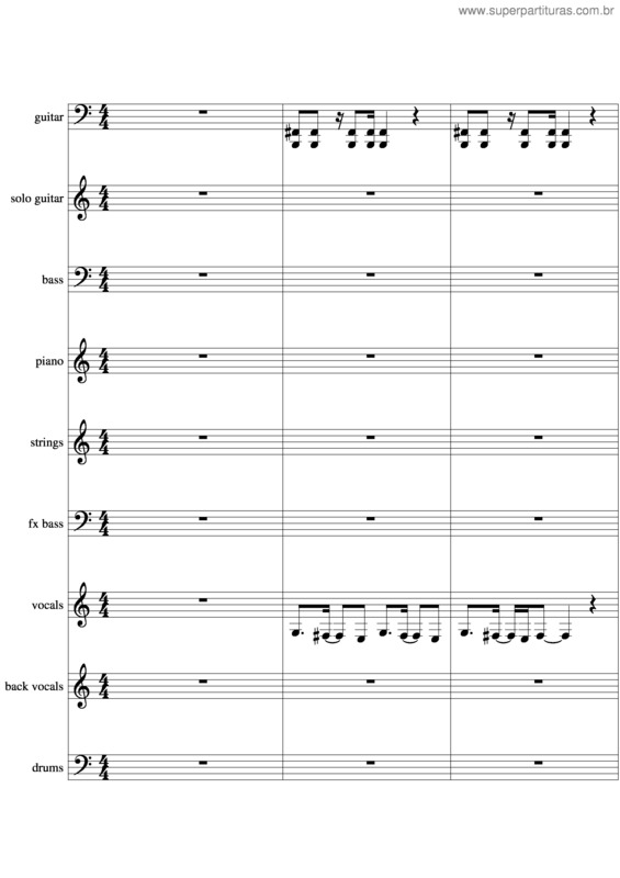 Partitura da música Going Under v.2