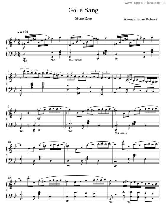 Partitura da música Gol E Sang – Anoushiravan Rohani