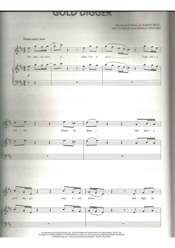 Partitura da música Gold Digger