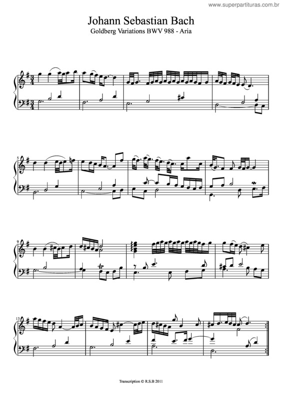 Partitura da música Goldberg Variations v.2