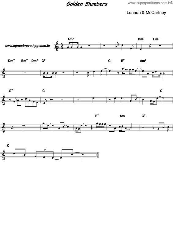 Partitura da música Golden Slumbers v.5