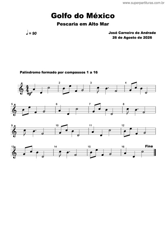 Partitura da música Golfo Do México