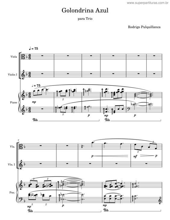Partitura da música Golondrina Azul – Rodrigo Pulquillanca
