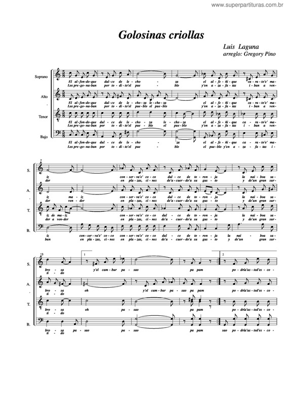 Partitura da música Golosinas Criollas