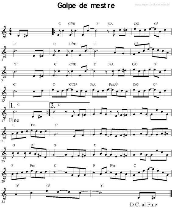 Partitura da música Golpe de Mestre v.2
