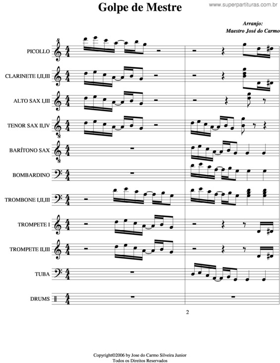 Partitura da música Golpe De Mestre v.3