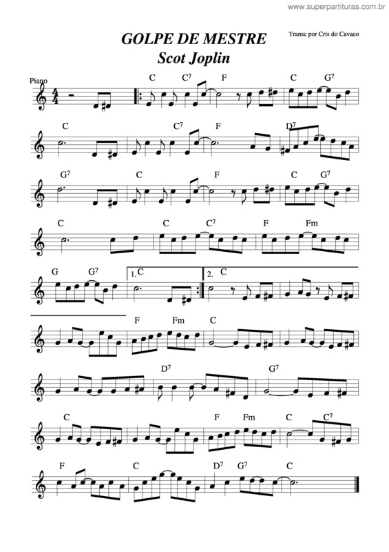Partitura da música Golpe De Mestre v.4