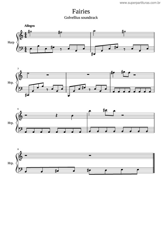 Partitura da música Golvellius Fairies