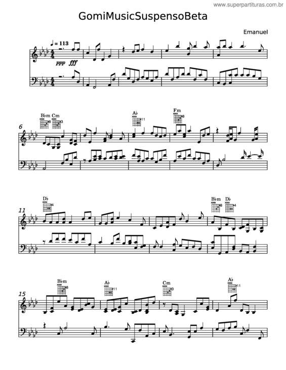 Partitura da música Gomi Music Suspenso Beta – Carl Philipp Emanuel Bach v.2