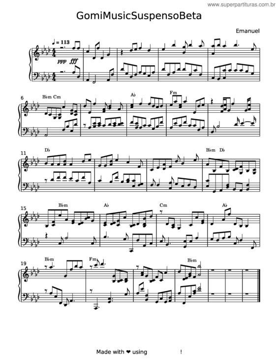 Partitura da música Gomi Music Suspenso Beta – Carl Philipp Emanuel Bach