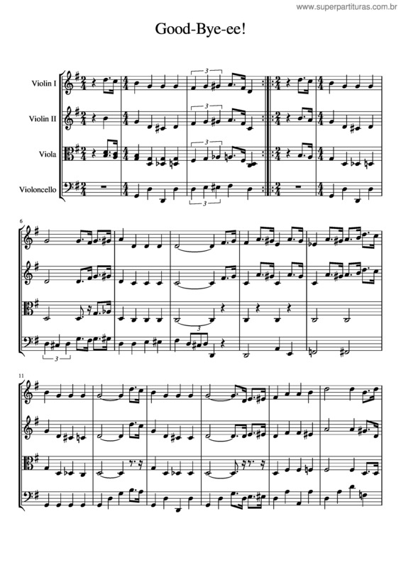 Partitura da música Good Bye Ee v.2