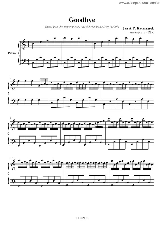 Partitura da música Good Bye v.2