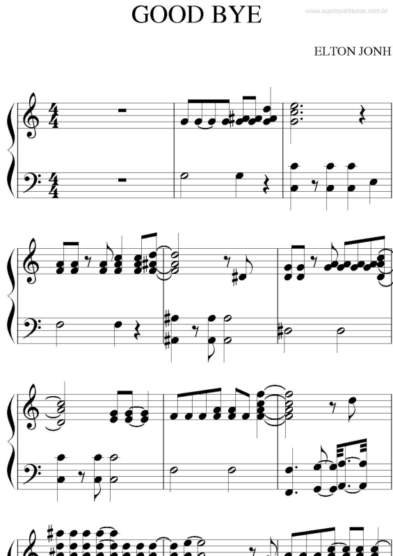 Partitura da música Good Bye