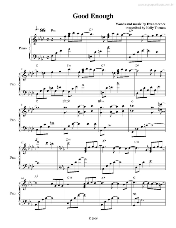 Partitura da música Good Enough v.2