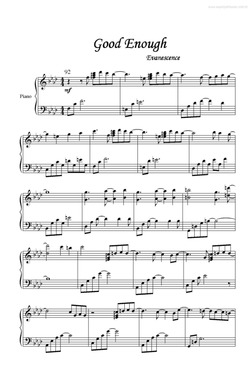 Partitura da música Good Enough v.3