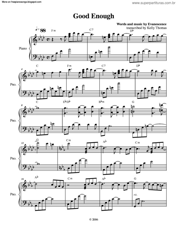 Partitura da música Good Enough v.7