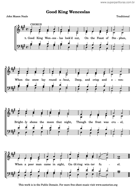 Partitura da música Good King Wenceslas v.4