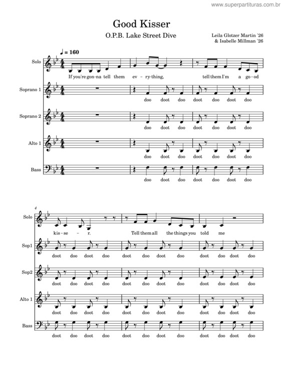 Partitura da música Good Kisser – Lake Street Dive Good Kisser