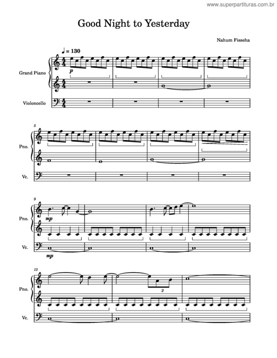 Partitura da música Good Night To Yesterday