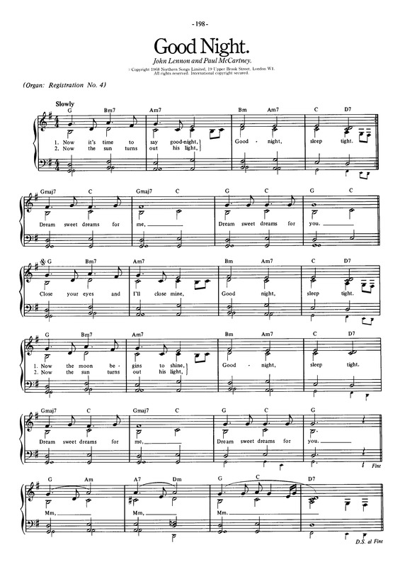 Partitura da música Good Night v.4