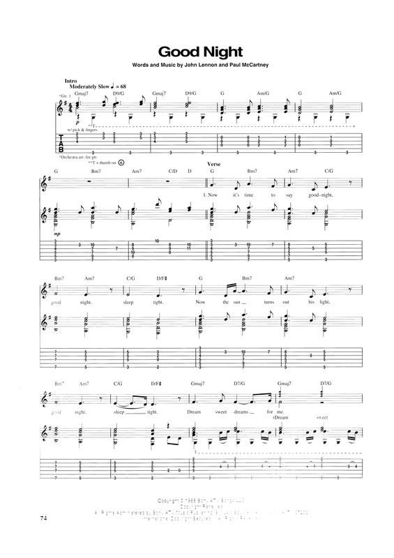 Partitura da música Good Night v.5