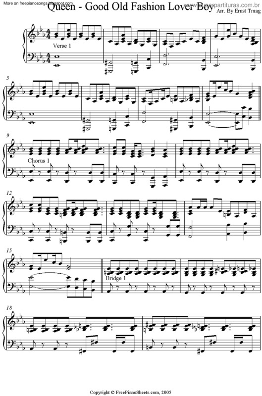 Partitura da música Good Old Fashion Lover Boy