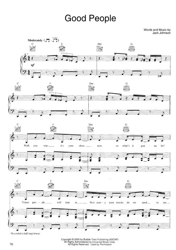 Partitura da música Good People