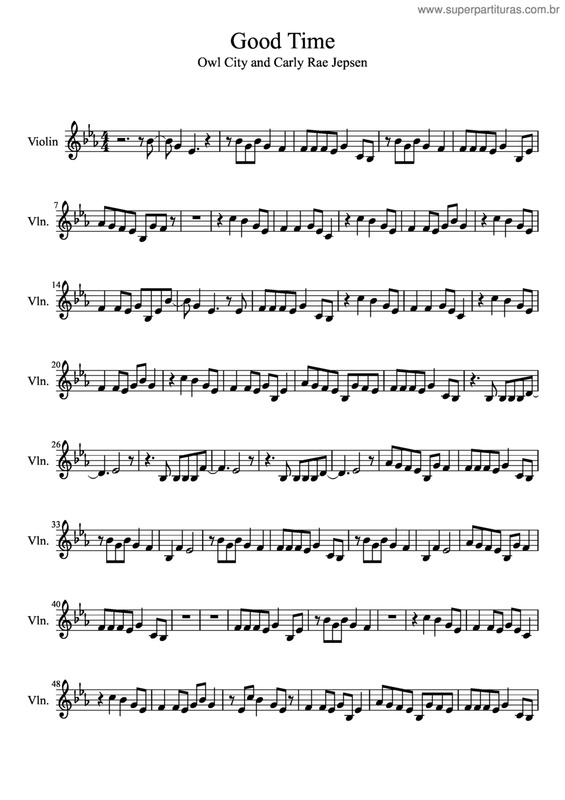 Partitura da música Good Time