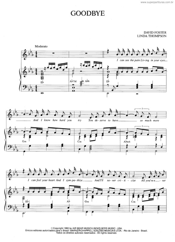 Partitura da música Goodbye v.10