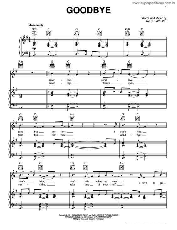 Partitura da música Goodbye v.11