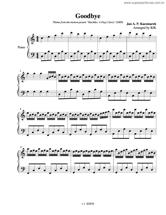 Partitura da música Goodbye v.12